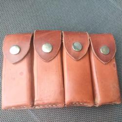 Étui en cuir pour 4 lames chargeurs de Mauser C96 modèle 12 ou 16