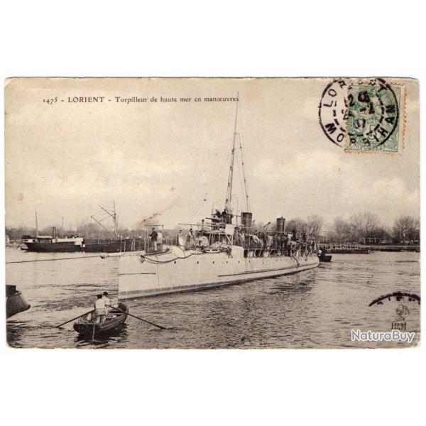 CPA- Marine Militaire -LORIENT - Torpilleur de haut mer en manoeuvres N3001