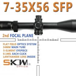 Lunette de visée SKWoptics Compact 7-35x56 -  SCOPE and RINGS - LIVRAISON GRATUITE !!!