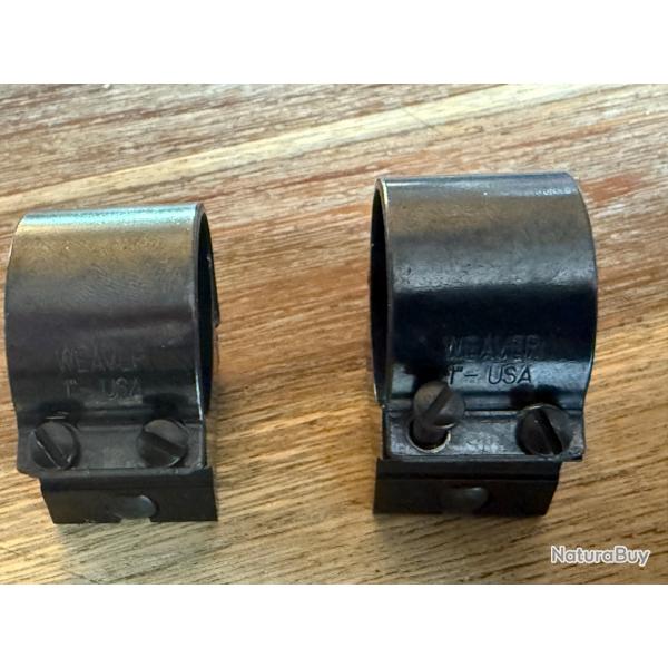 Colliers marque Weaver USA , pour lunette : corps 25,4 mm / rail Picatinny 21 mm