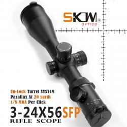 Lunette de visée SKWoptics Compact  3-24x56 -  SCOPE AND RINGS - LIVRAISON GRATUITE !!!