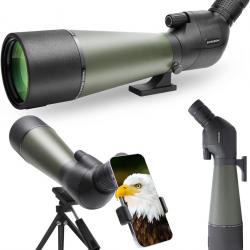 Longue-Vue 20-60x80 HD Étanche avec Trépied BAK4 FMC Adaptateur Téléphone Tir Chasse Paysage Vert