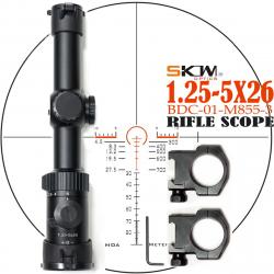 Lunette de visée SKWoptics Compact 1.25-5X26 BDC-01-M855-3 -**Option A- LIVRAISON GRATUITE !!!