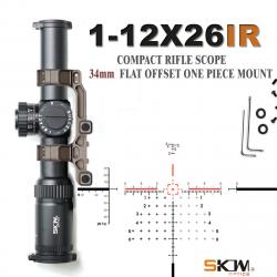 Lunette de visée SKWoptics Compact 1-12x26IR -**Option A- LIVRAISON GRATUITE !!!