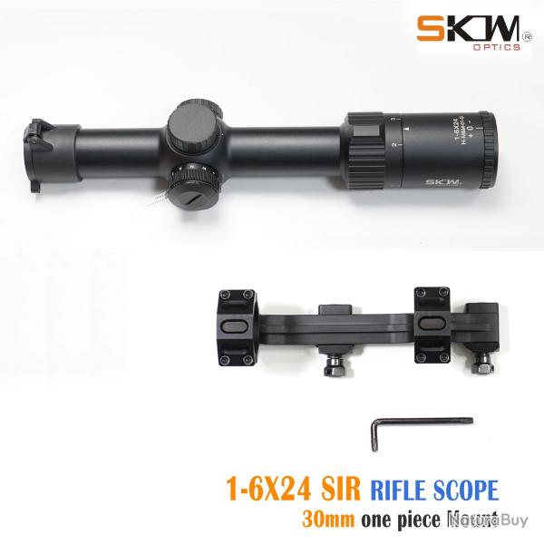 Lunette de vise SKWoptics Compact 1-6x24 chasse tactique MIL- LIVRAISON GRATUITE !!!