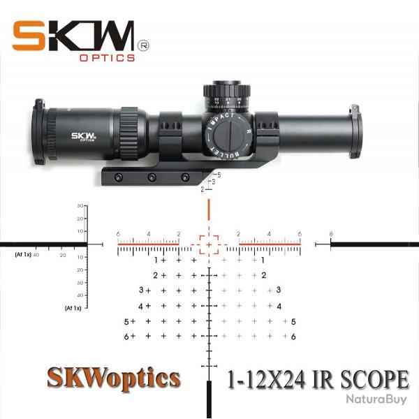 Lunette de vise SKWoptics Compact 1-12x26 Anneau de 34mm- LIVRAISON GRATUITE !!!