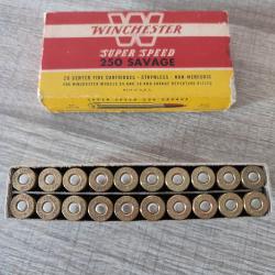 Ancienne boîte de 20 cartouches Winchester calibre 250 savage 87 grains Made in usa