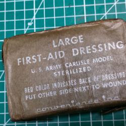 PANSEMENT US ARMY LARGE FIRST AID DRESSING CARLISLE MODEL STERILIZED CONVENIENCE WW2 39/45 (5)