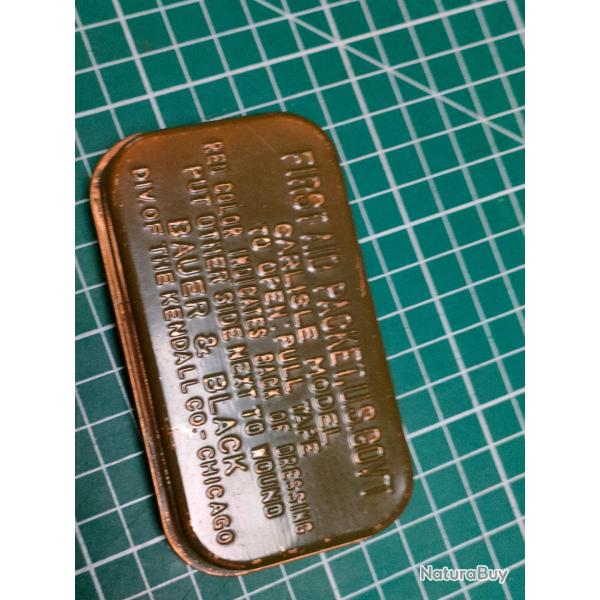 PANSEMENT US ARMY FIRST AID PACKET WW2 39/45 (13) OUVERTE 1 ER MODELE SANS SULFANILAMIDE (a)