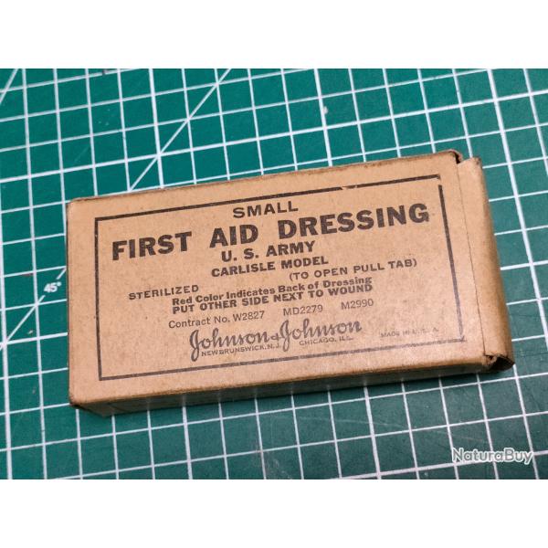 PANSEMENT US ARMY SMALL FIRST AID PACKET JOHNSON ET JOHNSON WW2 39/45 (14)