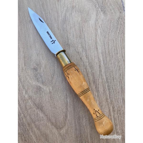 Couteau pliant en buis pyrograv - Nontron traditionnel