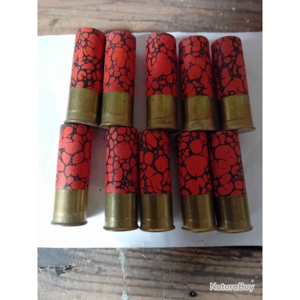 Lot de10 cartouches anciennes cal 12 Manufacrure d'armes de St tienne  mouchetes  rouges