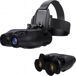 Lunettes Vision Nocturne Infrarouge N4 HD 1080P avec Support Tête Zoom 5x,300m Portée Mains Libres