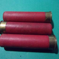 Petit lot de 3 cartouches ancienne rare FICCHI cal: 28, étui plastic rouge plomb N°6