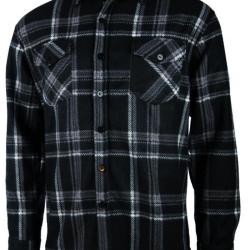 Chemise polaire carreaux noire Treeland M