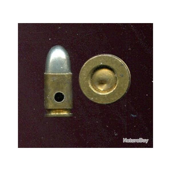 7.65 mm Frommer - RARE cartouche Hongroise - tui laiton de 13.1 mm - balle nickel arrondie