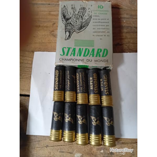Bote de 10 cartouches anciennes cal 16 douilles cartons  SUPER  STANDARD