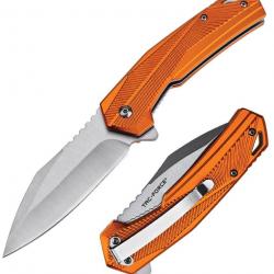 Couteau Tac-Force A/O Lame Acier 3Cr13MoV Manche Aluminium Orange Liner Lock Clip TF2018OR