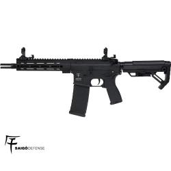 Réplique airsoft AEG SHINOBI NOIR SAIGO DEFENSE M4-M16, chargeur 130 billes