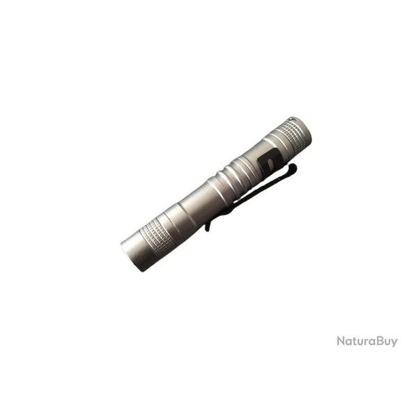 Petite lampe de poche - LED - 300 Lumens - Gris Silver