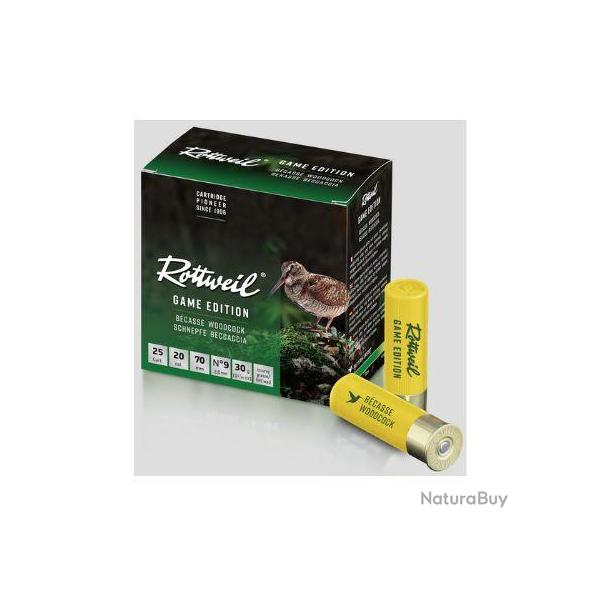 ROTTWEIL Cartouches de chasse Game edition bcasse - par boite de 25  20  / 70  30g