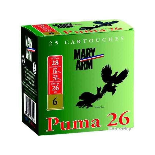 MARY ARM Cartouches de chasse Puma 26 - par boite de 25  28  / 70  26g - 6