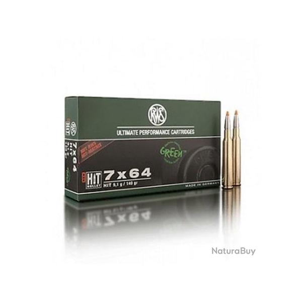 RWS Balles de chasse Hit - par boite de 20  7 x 64   150Gr