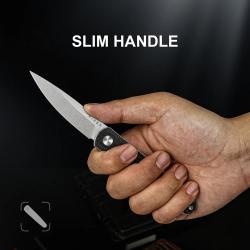 Couteau Kizer Bamboo Black Lame Nitro-V Satinée Manche Micarta Liner Lock KIV3722A1