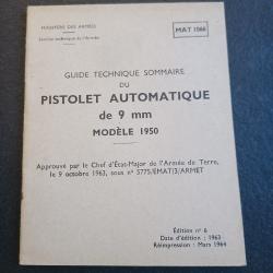 Guide technique pistolet modèle 50 armé française