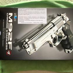 M92f Chrome Stainless Marui GBB 0,9 joules Gaz