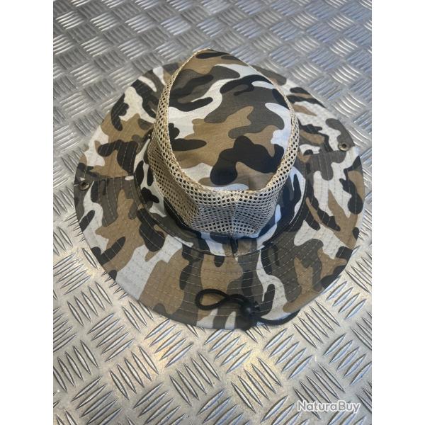 Chapeau camouflage protection solaire maille respirante chasse peche randonne jungle camping