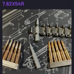 Cartouche factice de manipulation (3D) 7.62x54r