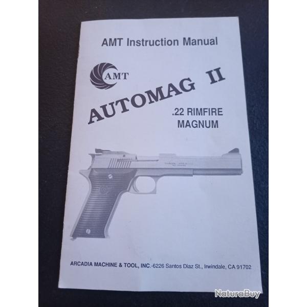 Manuel  instructions Automag 2 en calibre 22 Lr