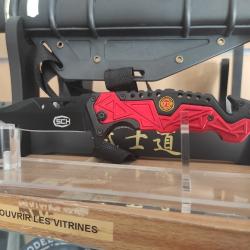 Couteau assisté rouge pompier