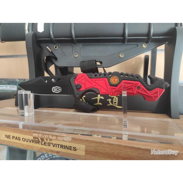Couteau assist rouge pompier