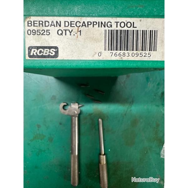 Dsamorceur Berdan RCBS - Pour amorces non Boxer + 4 aiguilles de