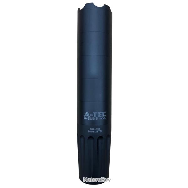 A-TEC Modrateur de son A-SUB-5 cal. 45 (.458") - FILETAGE: 0,578-28 TPI - levier de sous garde