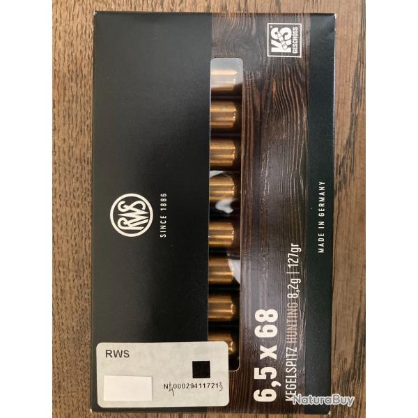 bote de 20 balles neuves KS calibre 6.5X68 RWS