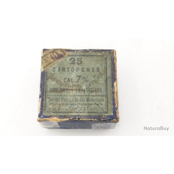 BOITE MUNITIONS CALIBRE 7MM A BROCHE GRENAILLE PLOMB DE 10 REVOLVER LEFAUCHEUX SFM GEVELOT & GOUPILL