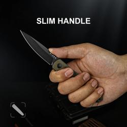 Couteau Kizer Bamboo Green Lame Nitro-V Black Manche G10 Liner Lock KIV3722A2