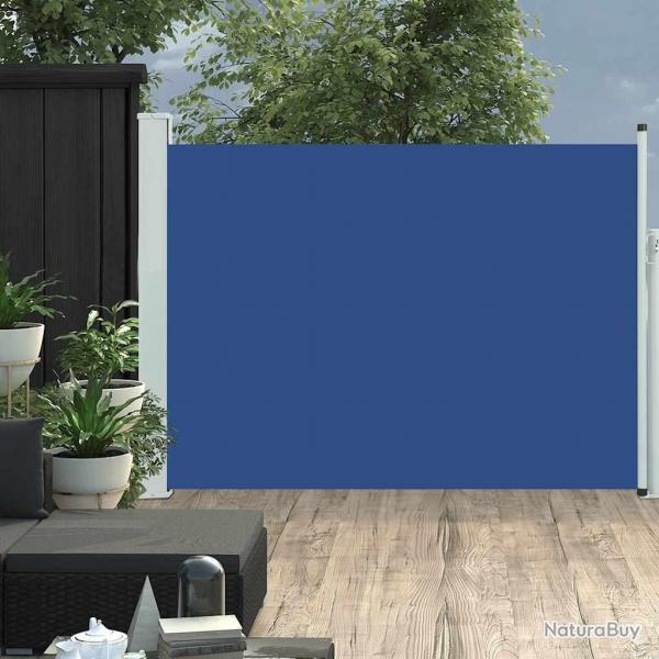 Auvent latral rtractable de patio 100x500 cm Bleu