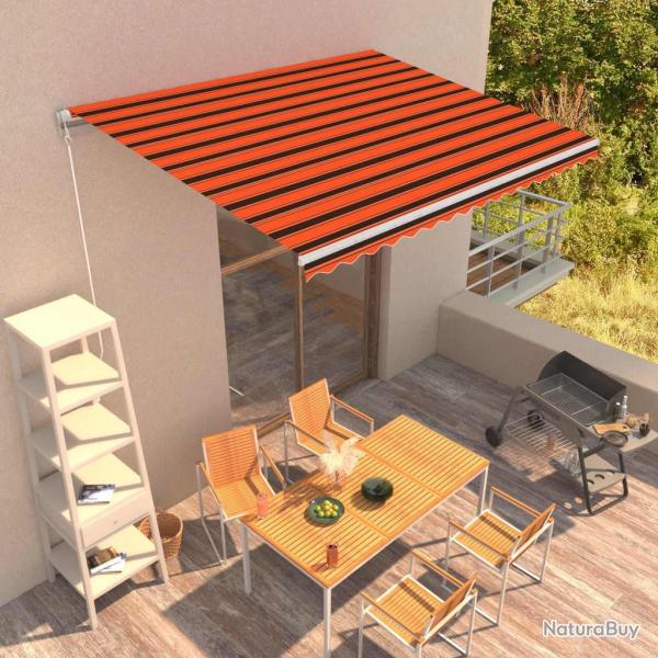 Auvent manuel rtractable 400x300 cm Orange et marron