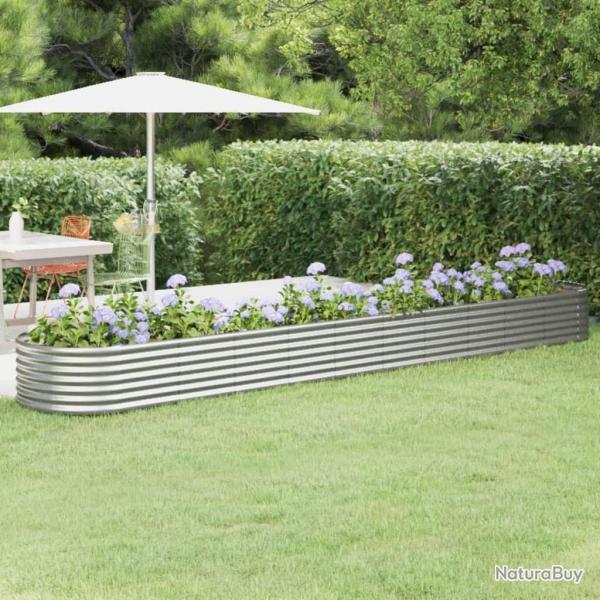 Lit surlev de jardin Acier enduit de poudre Argent