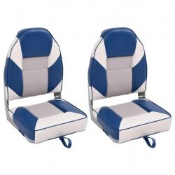 Sièges de bateau pliables lot de 2 à dossier haut 39x43x58 cm