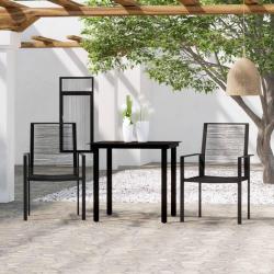 Ensemble à manger de jardin 3 pcs Noir