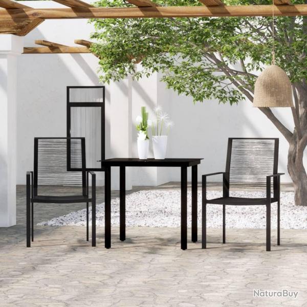 Ensemble  manger de jardin 3 pcs Noir