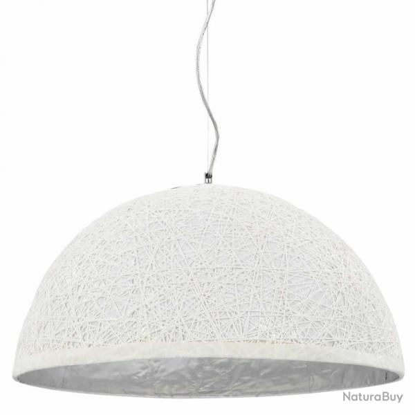 Lampe suspendue Blanc et argent 50 cm E27