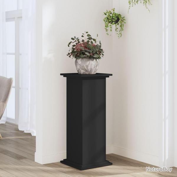 Support pour plantes noir 33x33x80 cm bois d'ingnierie
