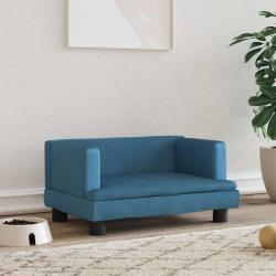 Lit pour chien bleu 60x40x30 cm velours