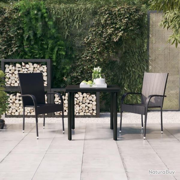 Ensemble  manger de jardin 3 pcs Noir
